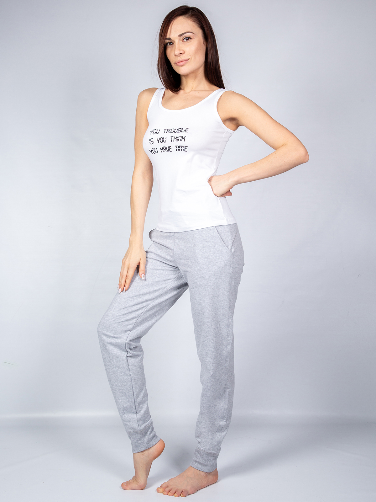 

Брюки женские Oxouno серые L, OXO 0226 FOOTER 01