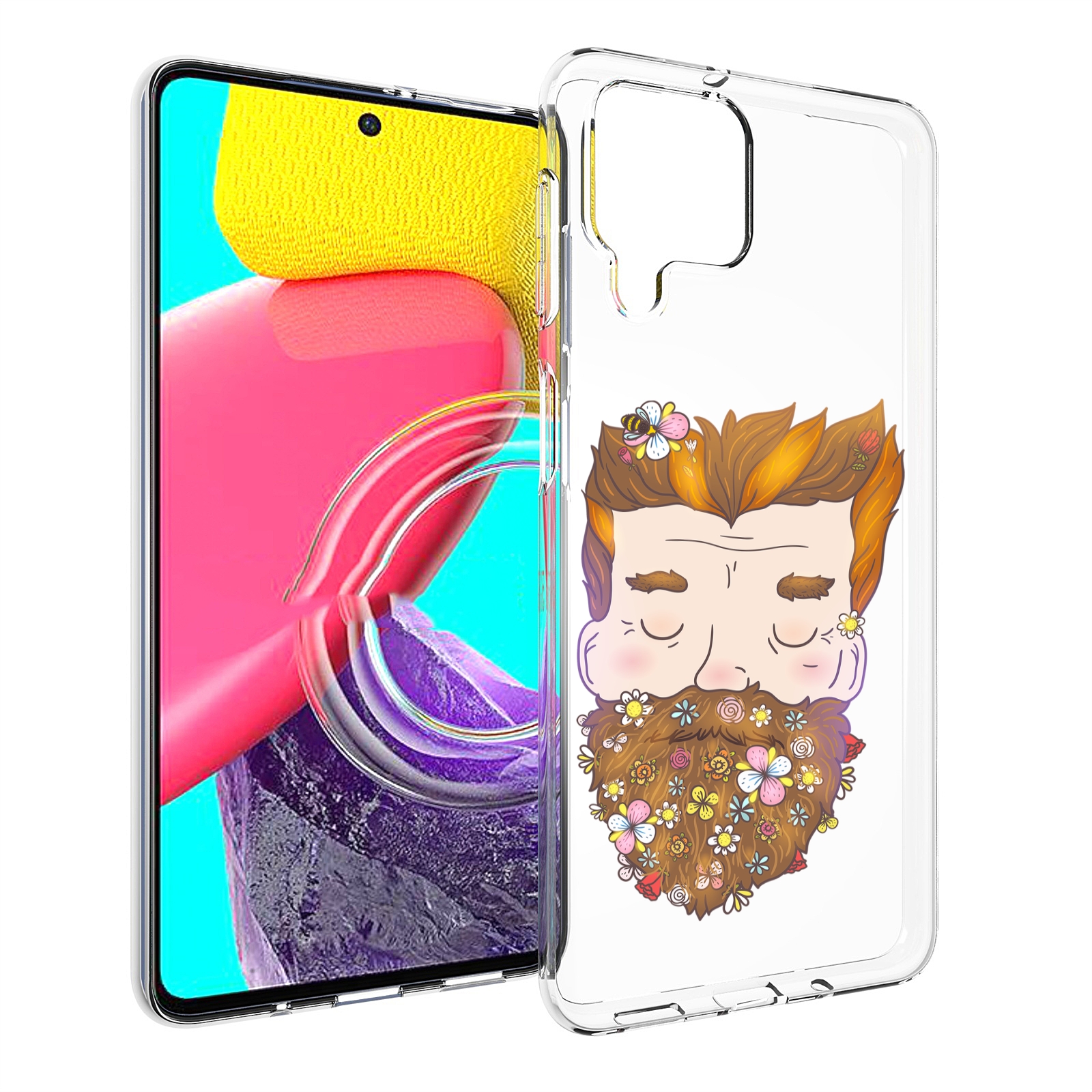 

Чехол MyPads мужчина с цветами в бороде для Samsung Galaxy M53 (SM-M536), Прозрачный, Tocco
