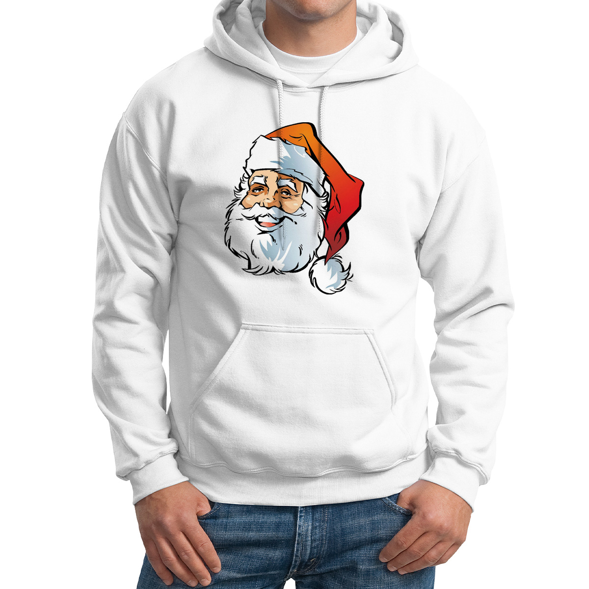 

Худи унисекс CoolPodarok Дед Мороз Новый год белое 52 RU, M0111418