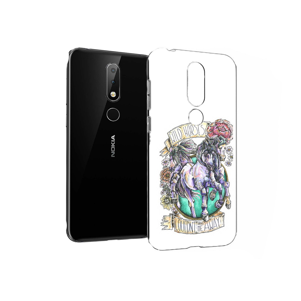 

Чехол MyPads Tocco для Nokia X6 рисунок коней в цветах (PT115295.99.582), Прозрачный, Tocco