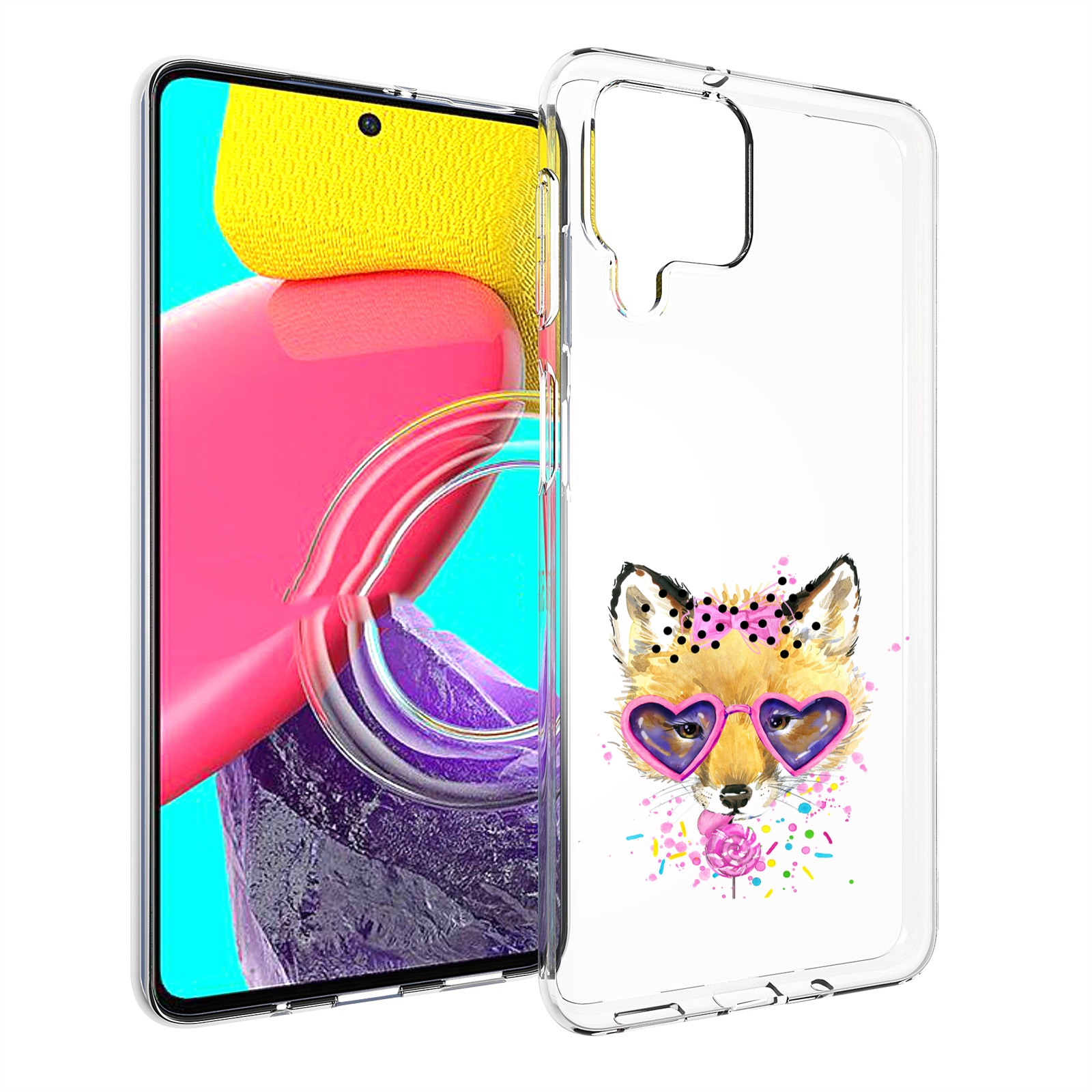 

Чехол MyPads лисенок с бантиком для Samsung Galaxy M53 (SM-M536), Прозрачный, Tocco