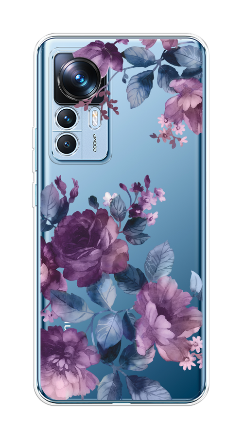 

Чехол на Xiaomi 12T "Purple Blossoms", Синий;фиолетовый, 316650-1