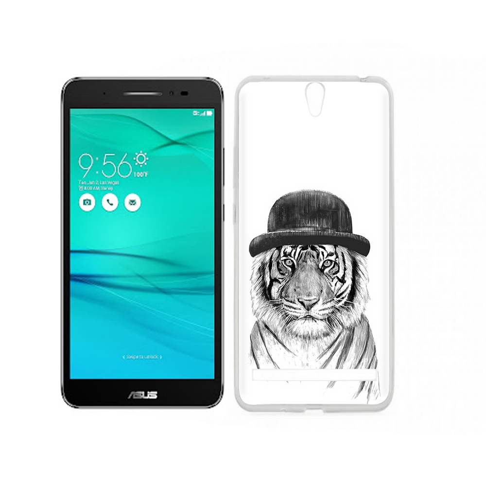 

Чехол MyPads Tocco для Asus ZenFone Go (ZB690KG) тигр британец, Прозрачный, Tocco