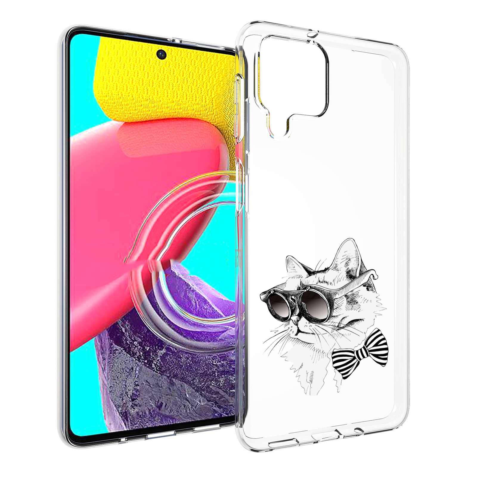 Чехол MyPads крутая кошка в очках для Samsung Galaxy M53 (SM-M536)