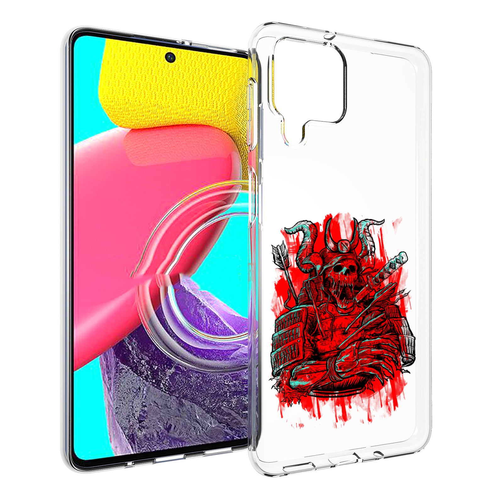 

Чехол MyPads красный скелет воин для Samsung Galaxy M53 (SM-M536), Прозрачный, Tocco