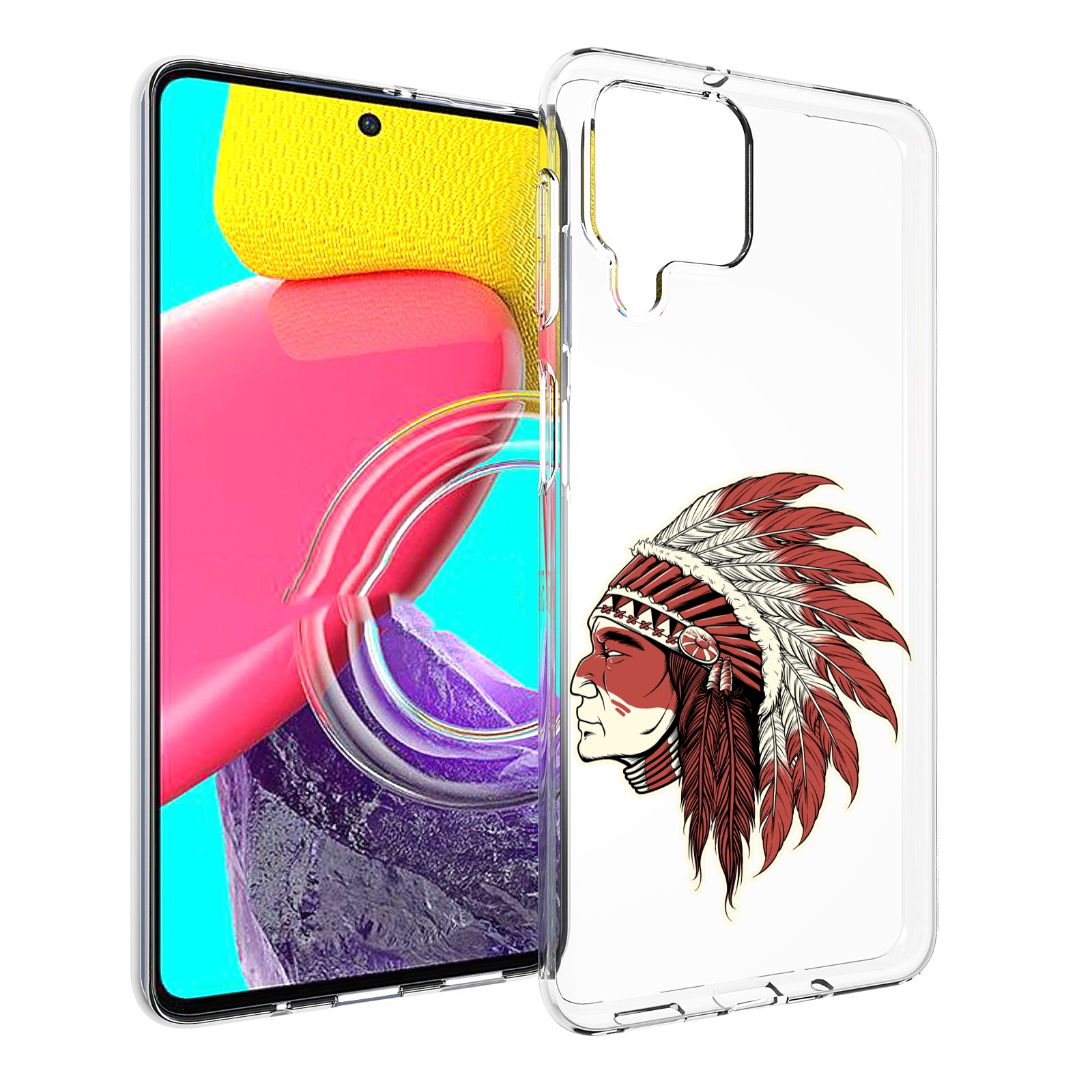 

Чехол MyPads красный индеец для Samsung Galaxy M53 (SM-M536), Прозрачный, Tocco
