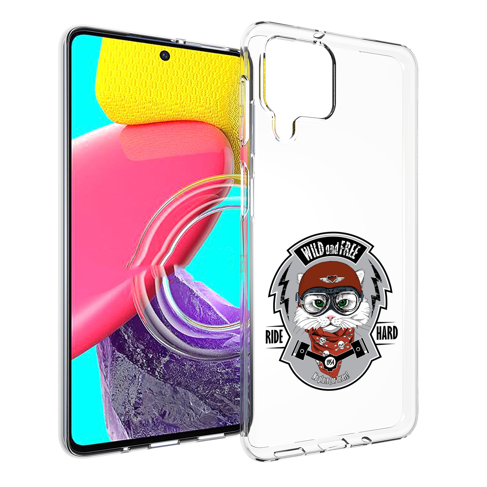 Чехол MyPads кошка в шлеме для Samsung Galaxy M53 (SM-M536)