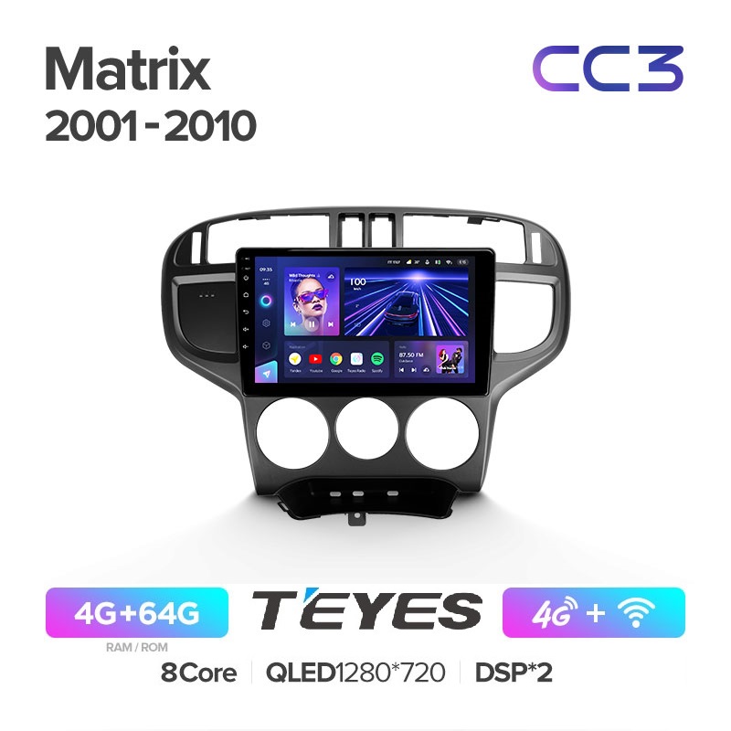 

Магнитола Teyes CC3 4/64 Hyundai Matrix 2001 - 2010, CC3