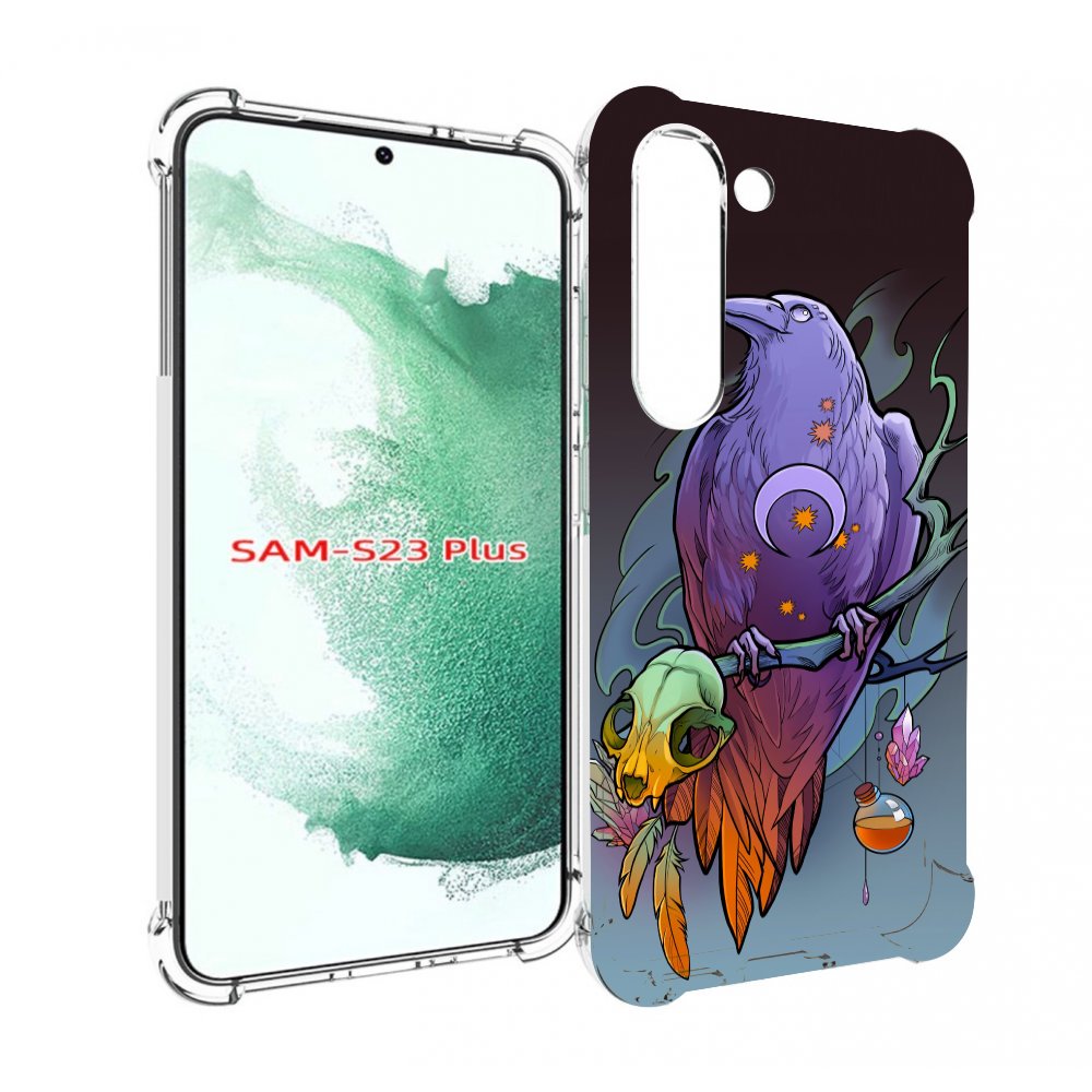 

Чехол MyPads фиолетовый ворон на ветке для Samsung Galaxy S23 Plus +, Прозрачный, Tocco
