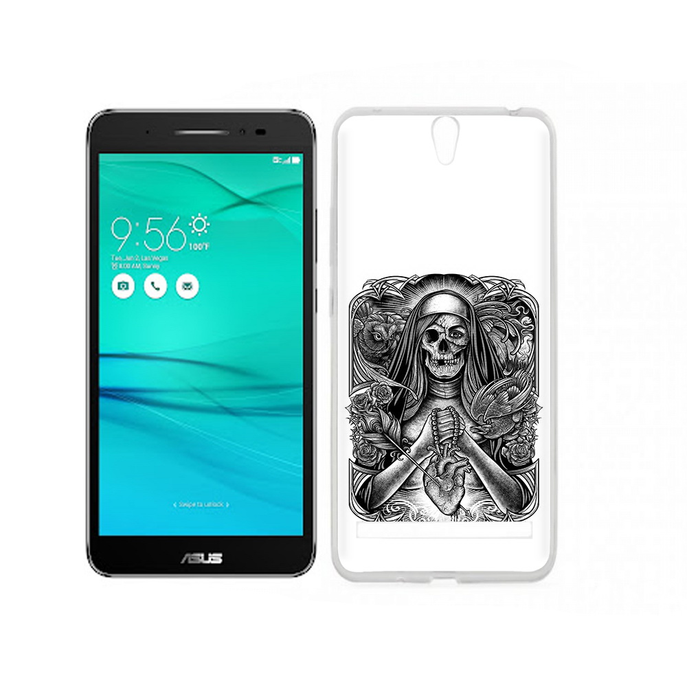 

Чехол MyPads Tocco для Asus ZenFone Go (ZB690KG) скелет с сердцем, Прозрачный, Tocco