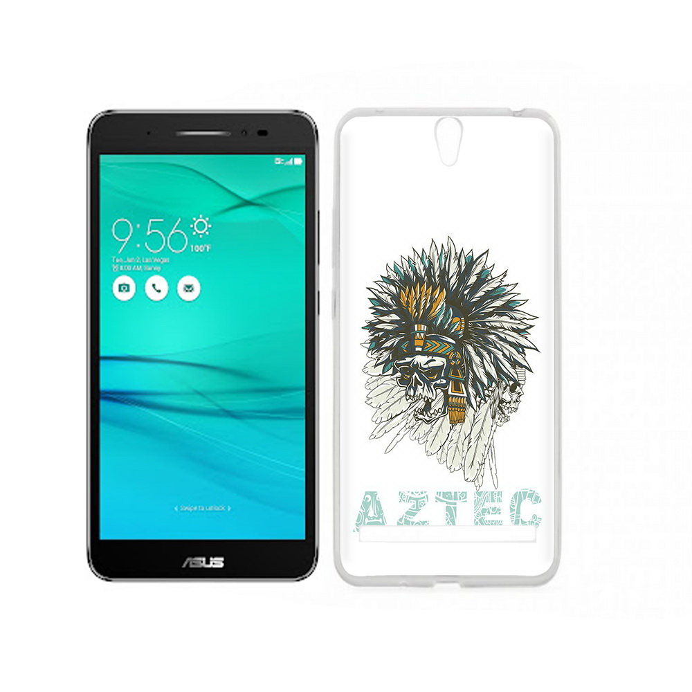 

Чехол MyPads Tocco для Asus ZenFone Go (ZB690KG) скелет индеец, Прозрачный, Tocco