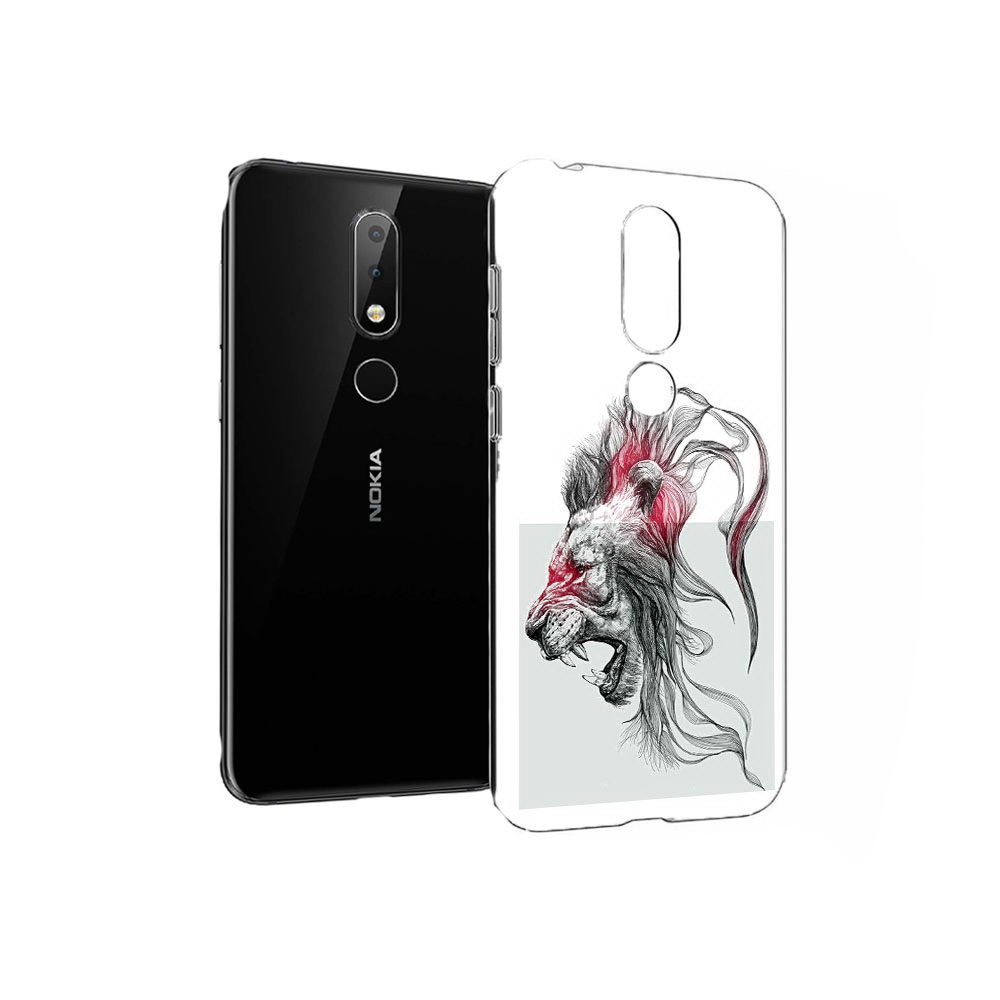 

Чехол MyPads Tocco для Nokia X6 разъяренный лев (PT115295.99.576), Прозрачный, Tocco