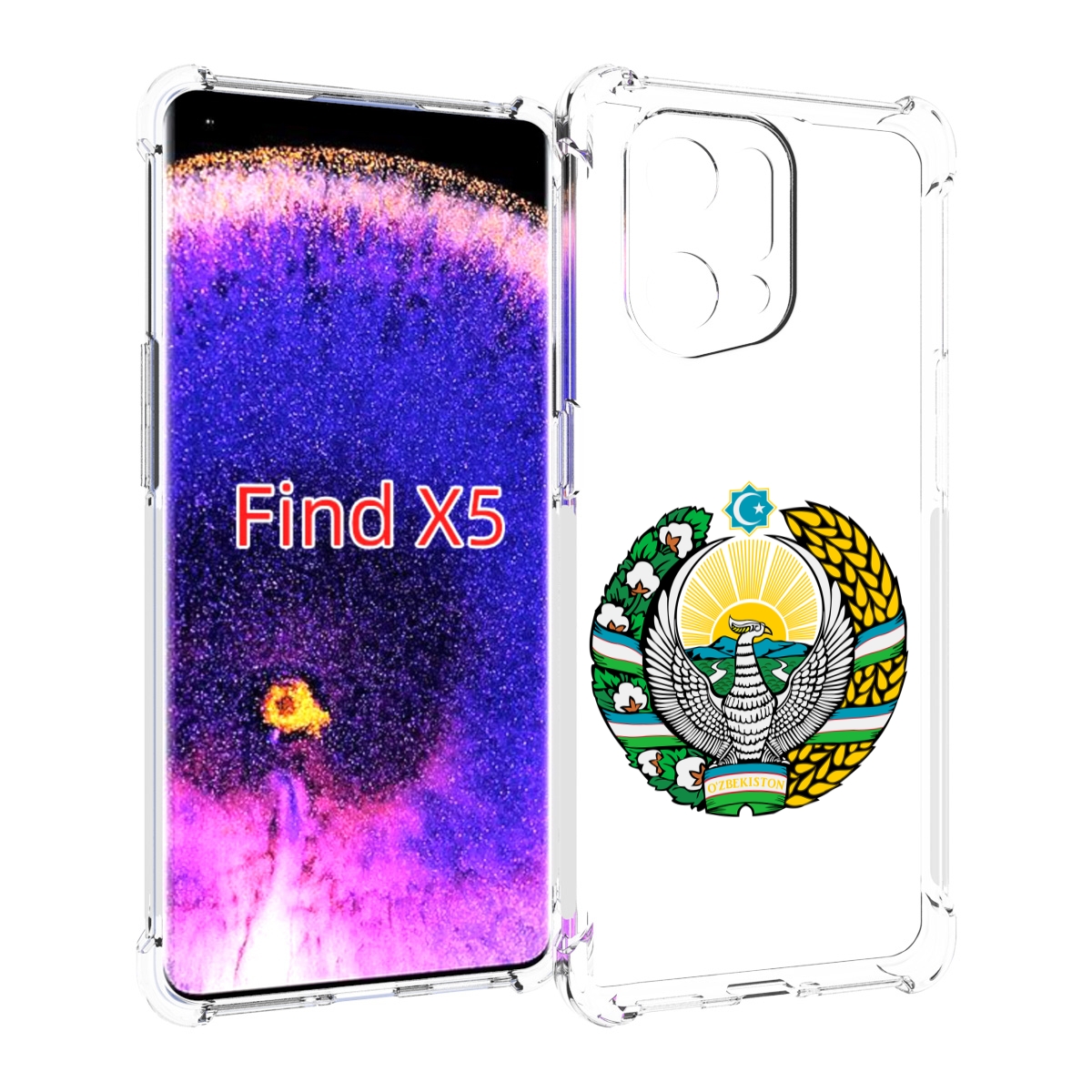 

Чехол MyPads герб-узбекистана для Oppo Find X5, Прозрачный, Tocco