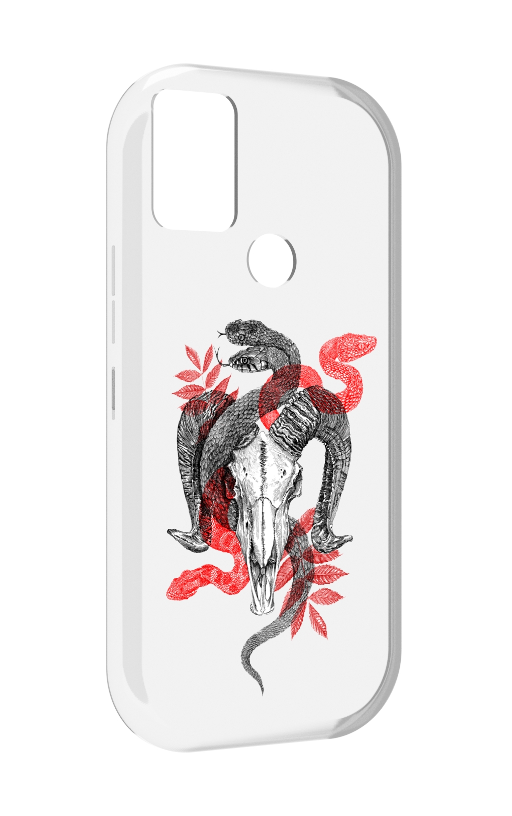 

Чехол MyPads змея в черепе рисунок для UMIDIGI A9, Прозрачный, Tocco