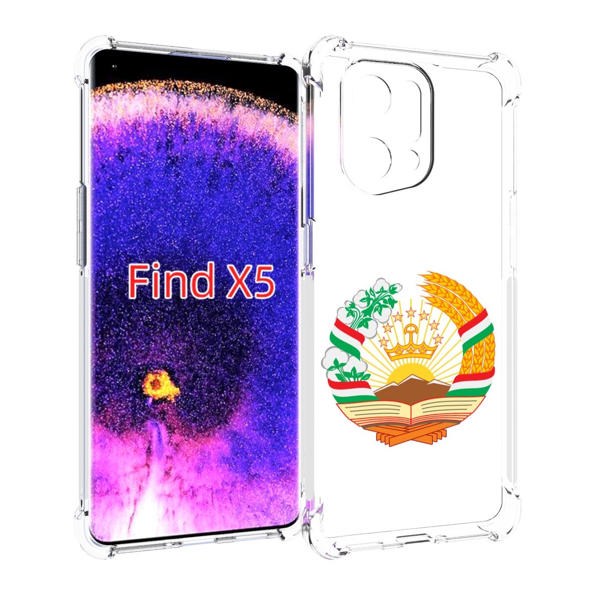 

Чехол MyPads герб-таджикистана для Oppo Find X5, Прозрачный, Tocco