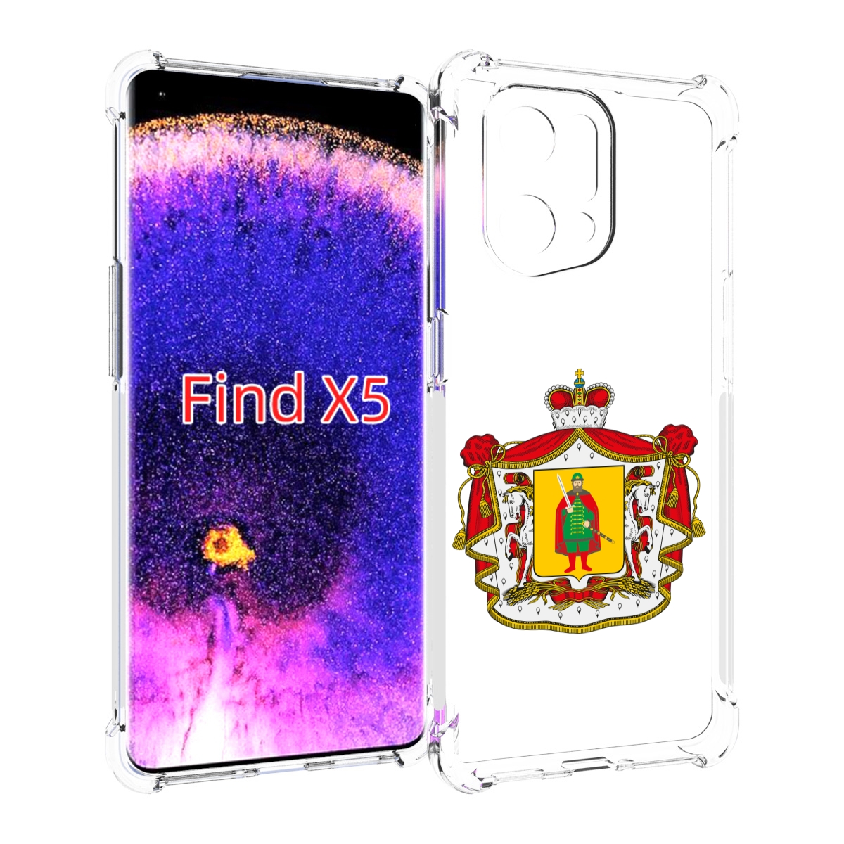 

Чехол MyPads герб-рязанская-область для Oppo Find X5, Прозрачный, Tocco