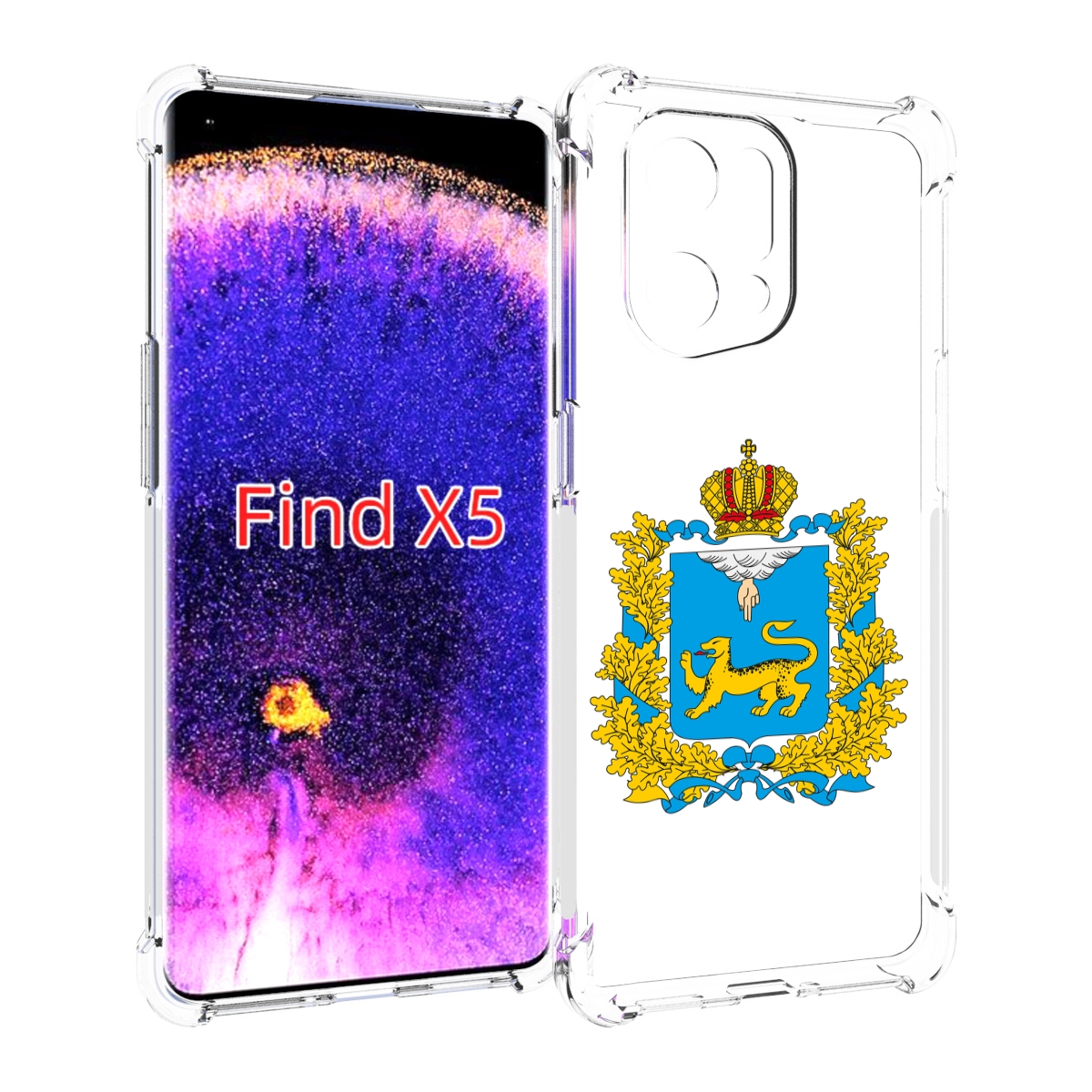 

Чехол MyPads герб-псковская-область для Oppo Find X5, Прозрачный, Tocco