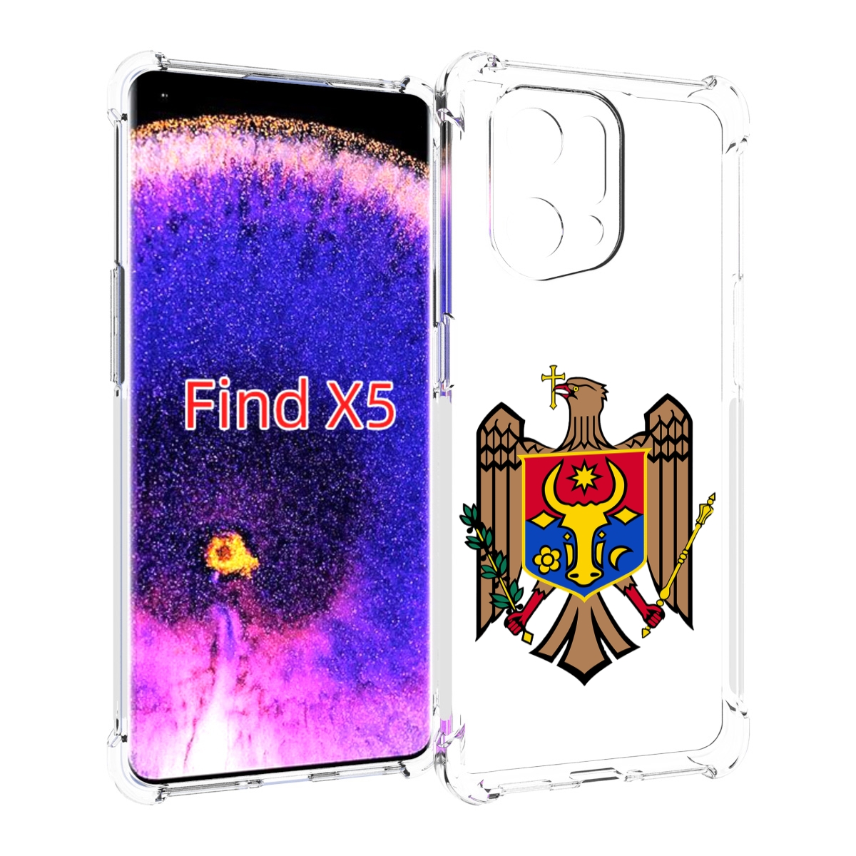 

Чехол MyPads герб-молдовы для Oppo Find X5, Прозрачный, Tocco