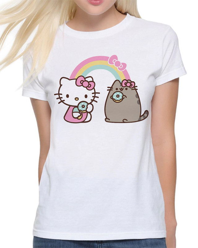 фото Футболка design heroes hello kitty и котик / женская белая xs