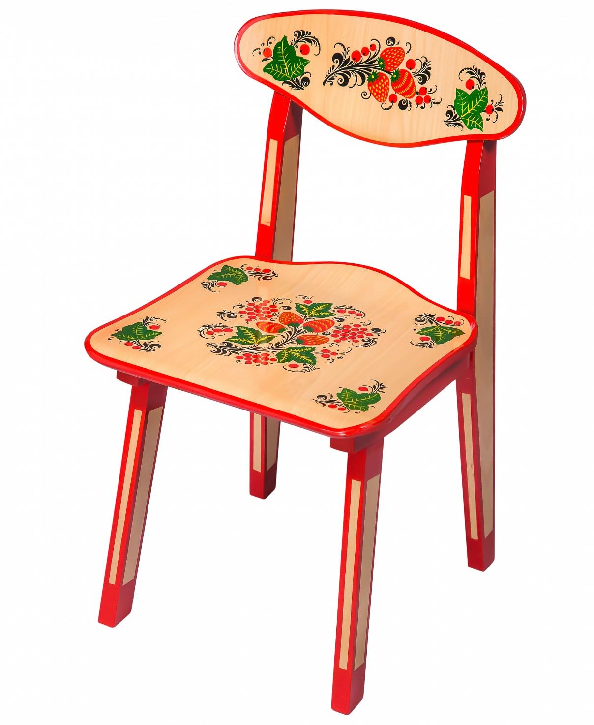фото Хохлома стул детский 2 рост с худож.росписью ягода/цветок 550h 8215 хохломская роспись