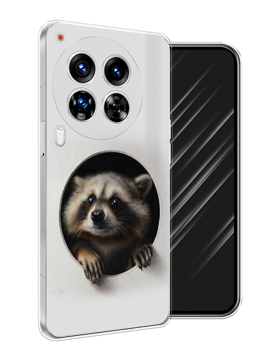 

Чехол Awog на Tecno Camon 30 Premier "Любопытный енот", Коричневый;черный;белый, 305450-1