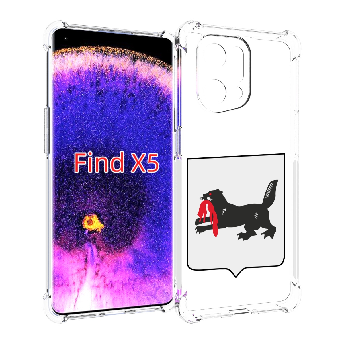 

Чехол MyPads герб-игркутскои-области для Oppo Find X5, Прозрачный, Tocco