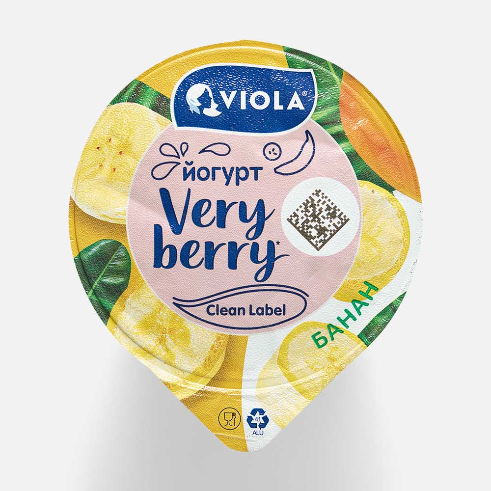 Йогурт Viola, Very berry, 2,6%, банан, 180 г