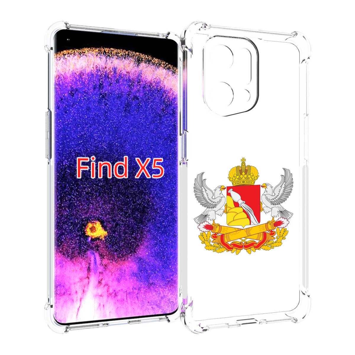 

Чехол MyPads герб-воронежскои-области для Oppo Find X5, Прозрачный, Tocco