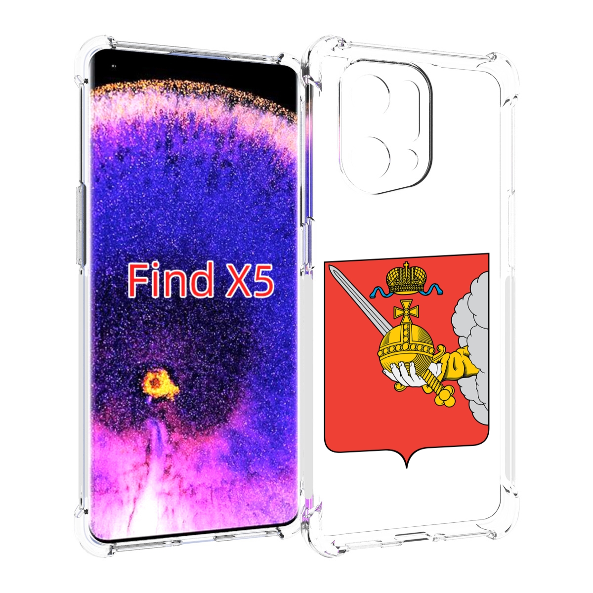 

Чехол MyPads герб-вологодскои-области для Oppo Find X5, Прозрачный, Tocco