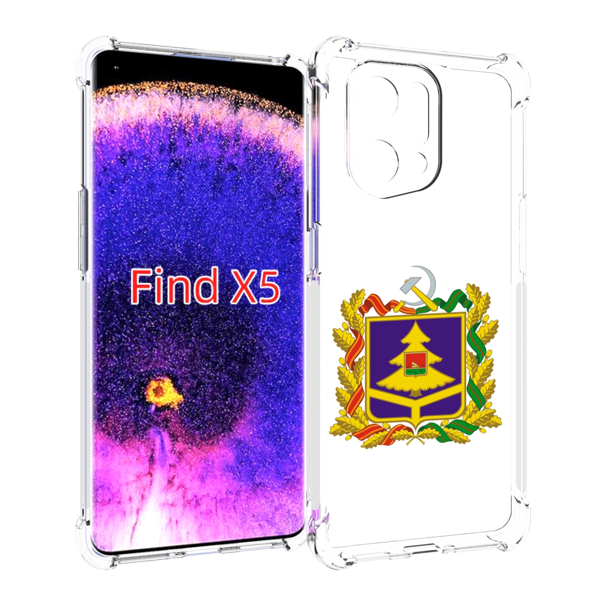 

Чехол MyPads герб-брянскои-области для Oppo Find X5, Прозрачный, Tocco