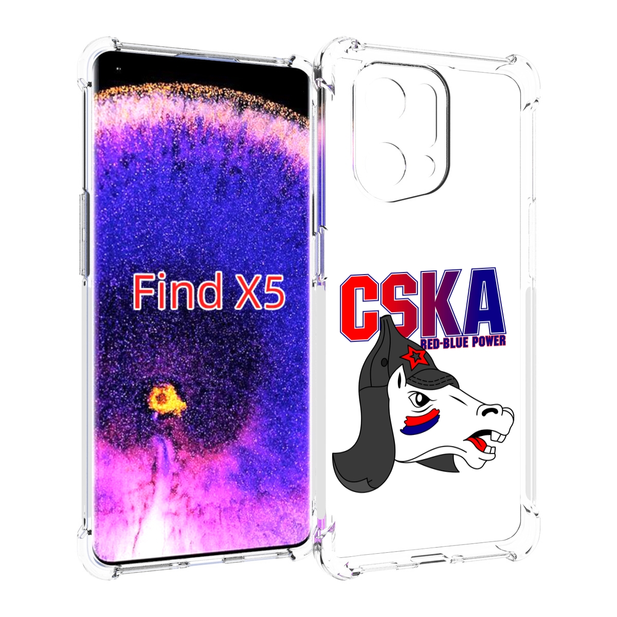 

Чехол MyPads ФК ЦСК лошадка россия для Oppo Find X5, Прозрачный, Tocco