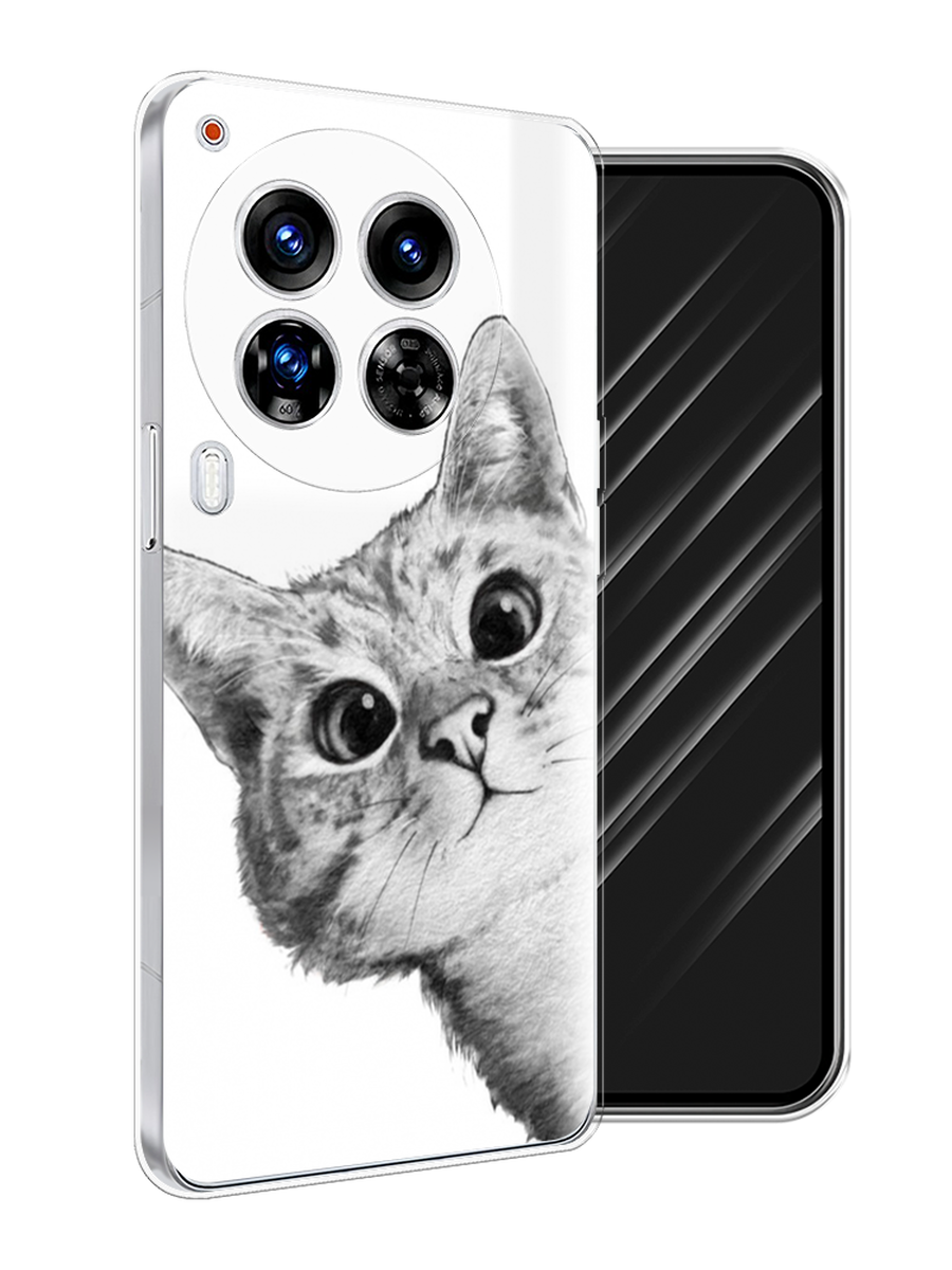 

Чехол Awog на Tecno Camon 30 Premier "Кот рисунок черно-белый", Черный, 305450-1