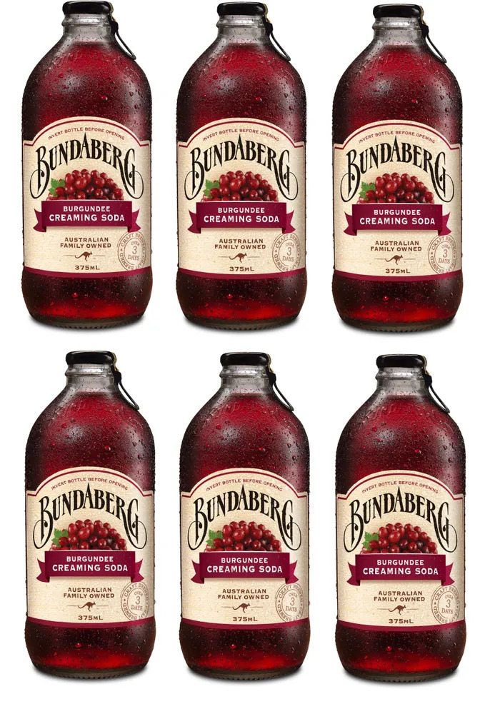 Крем-Сода Bundaberg Burgundee Creaming Soda Бургундия Лимонад, 375 мл х 6 шт