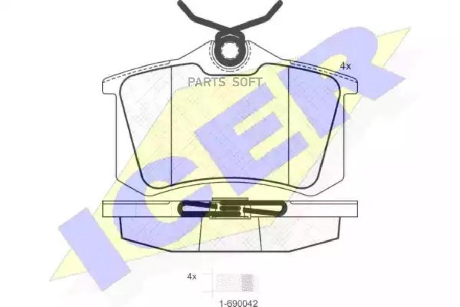 

Колодки Задние Ad A3 Vw G5 Icer 180697-700 Icer арт. 180697-700