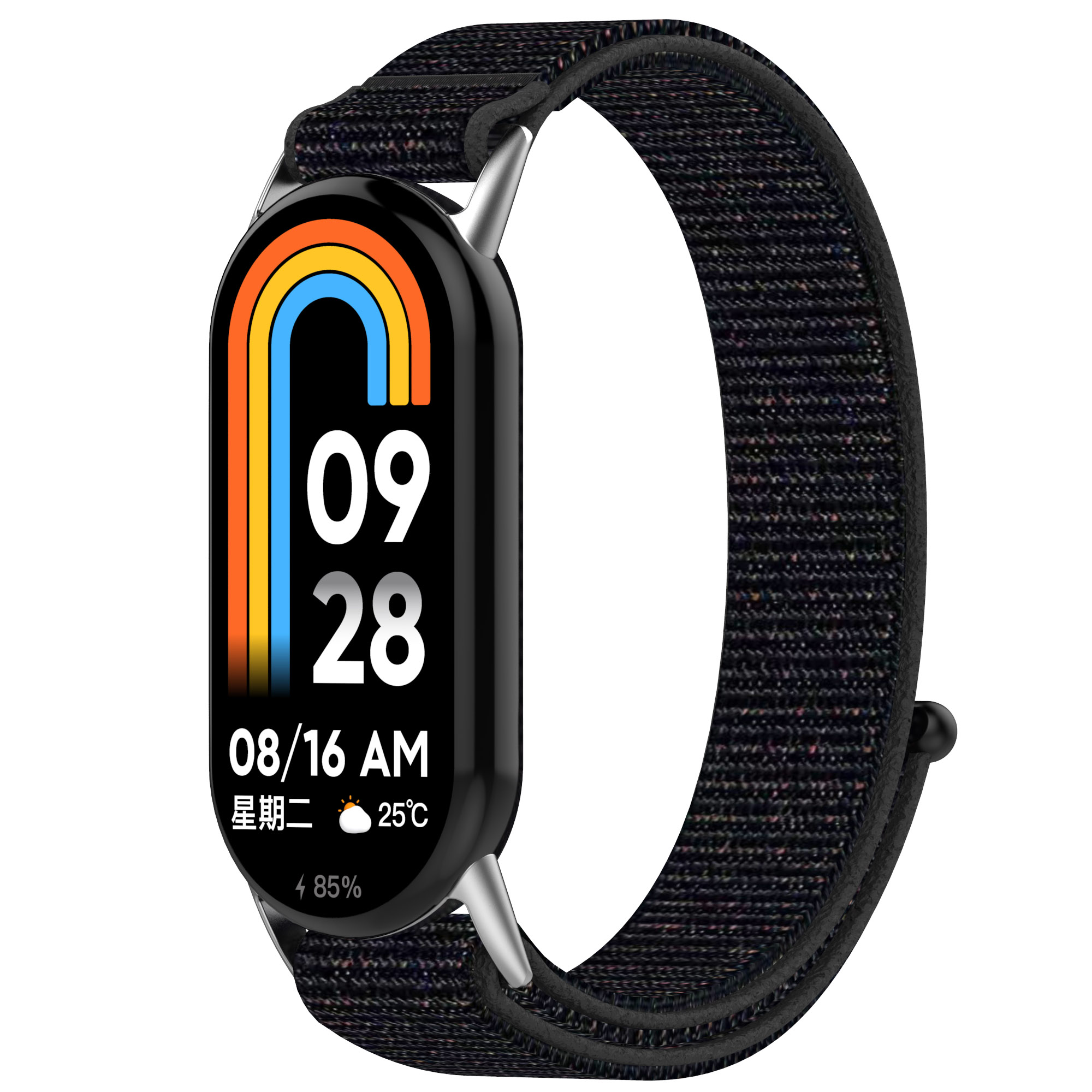 

Нейлоновый ремешок для Xiaomi Mi Band 8 / 9 / 9 NFC, на липучке, песочный черный, Xiaomi Mi Band 8 / 9 / 9 NFC