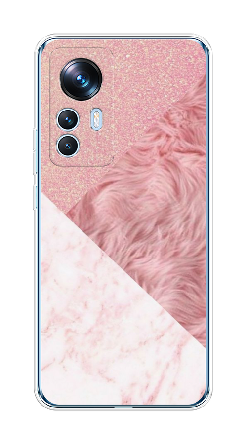 

Чехол на Xiaomi 12T "Текстурные треугольники", Розовый;белый, 316650-1