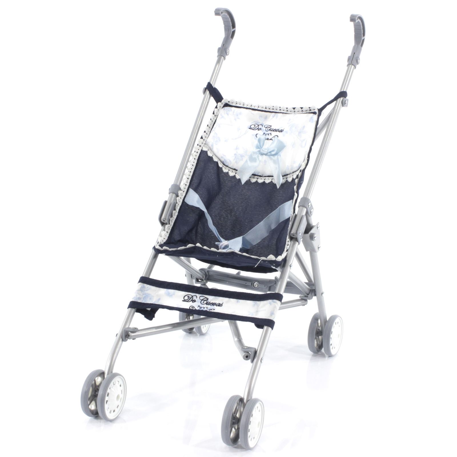 

Коляска для кукол DeCuevas Toys трость Романтик темно-синяя, 56 см 90096-3