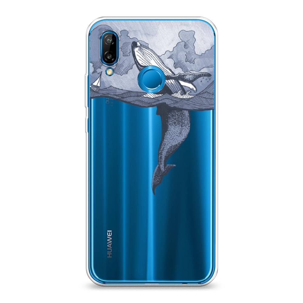 

Чехол Awog на Huawei Nova 3E "Два измерения", Голубой;черный;прозрачный, 65650-7