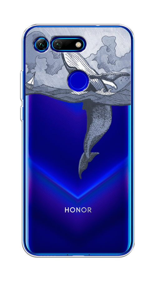

Чехол Awog на Honor V20 (View 20) "Два измерения", Голубой;черный;прозрачный, 67350-7
