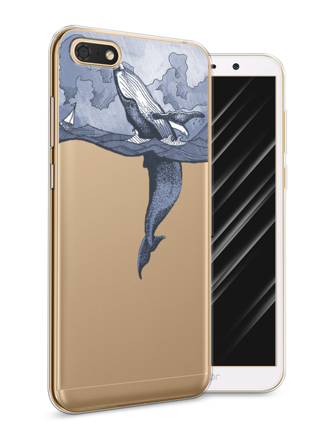 

Чехол Awog на Honor 7A "Два измерения", Голубой;черный;прозрачный, 65250-7