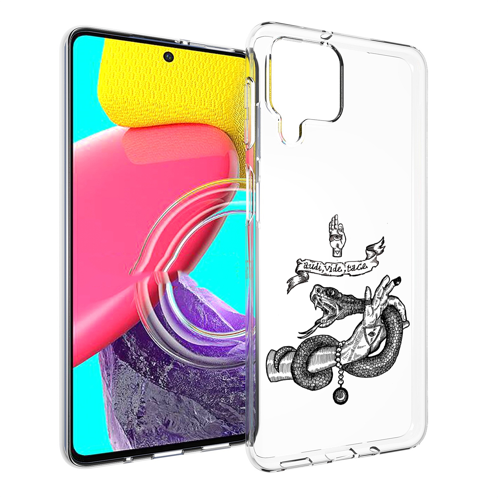 

Чехол MyPads змея на руке рисунок для Samsung Galaxy M53 (SM-M536), Прозрачный, Tocco