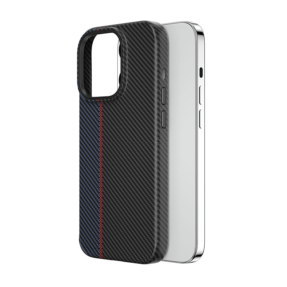 Чехол Wiwu Kabon Mangetic Phone case for iPhone 15 Pro LCC-107 Blueredblack 1000₽