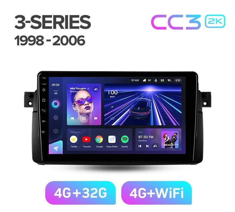 Магнитола Teyes BMW 3-Series E46 1998-2006 г CC3 2K 432ГБ 3389000₽
