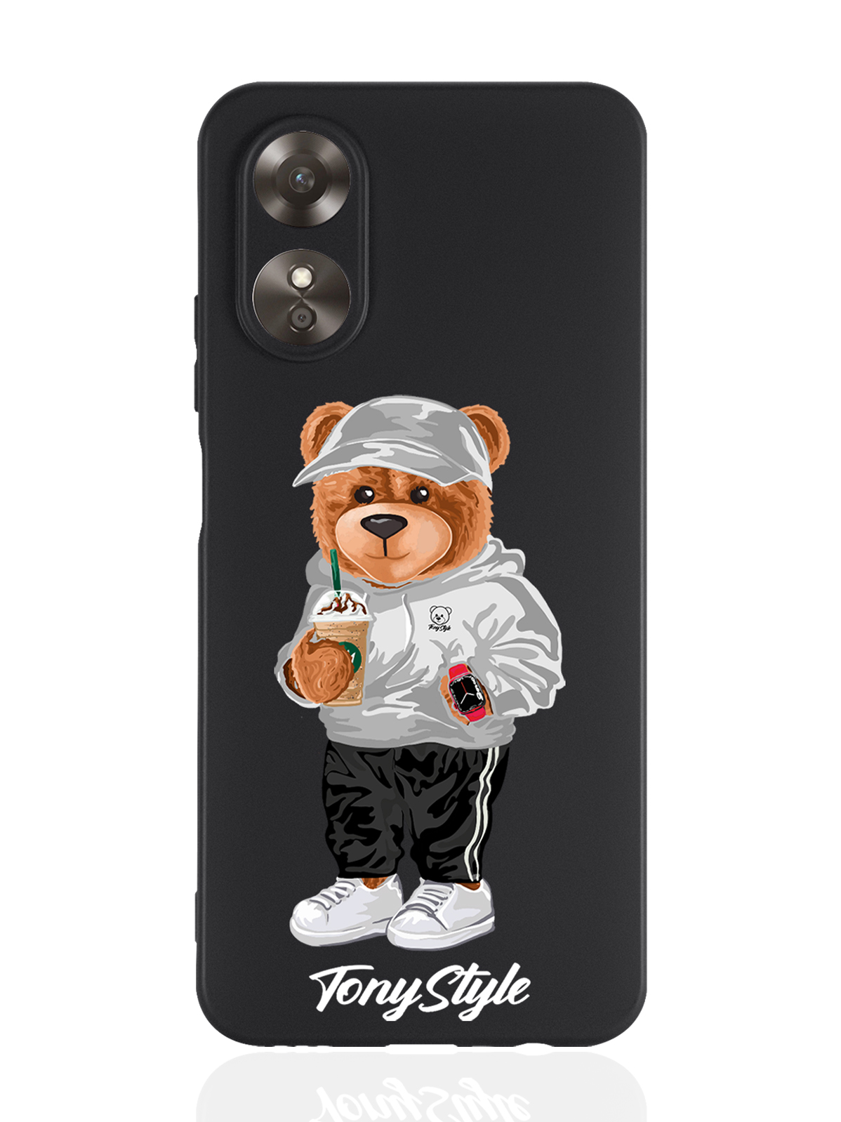 

Чехол Tony Style для Oppo A17 Tony Style с кофе черный, Серый;белый;черный