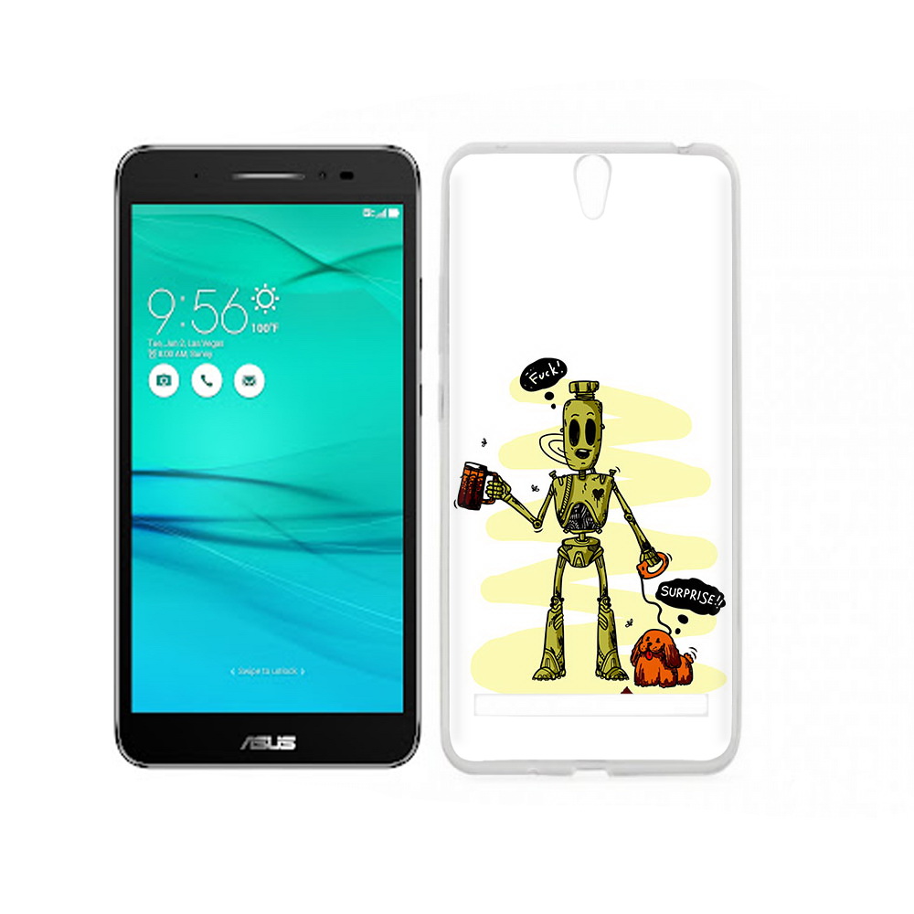

Чехол MyPads Tocco для Asus ZenFone Go (ZB690KG) прикольный робот, Прозрачный, Tocco