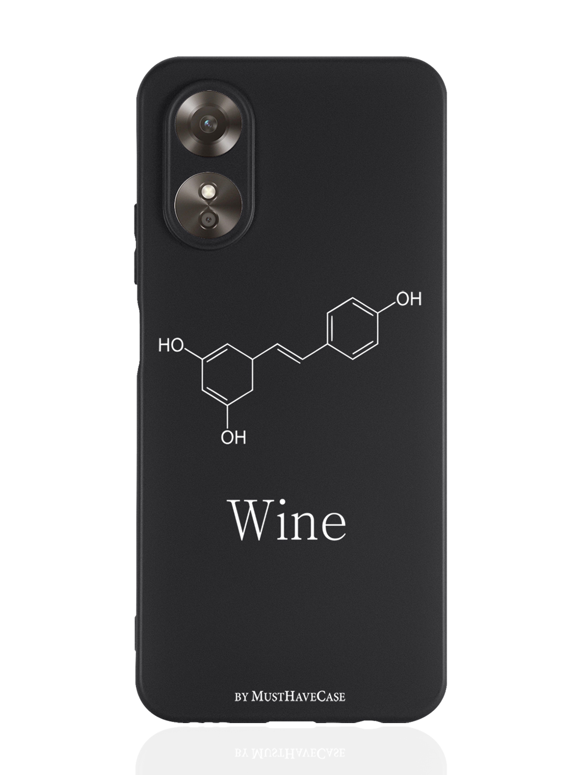 

Чехол MustHaveCase для Oppo A17 Молекула вина черный, Черный;белый