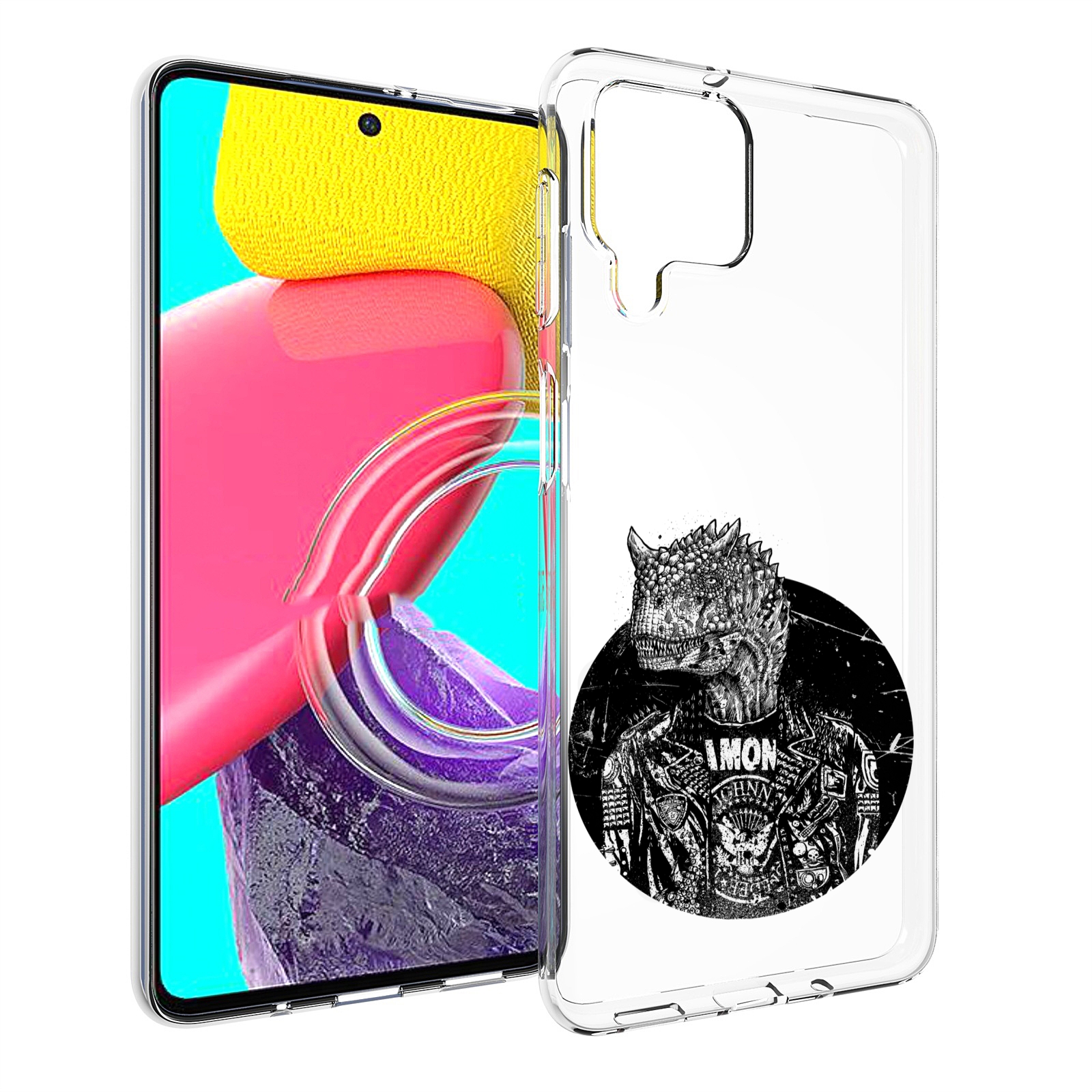 

Чехол MyPads динозавр в куртке для Samsung Galaxy M53 (SM-M536), Прозрачный, Tocco