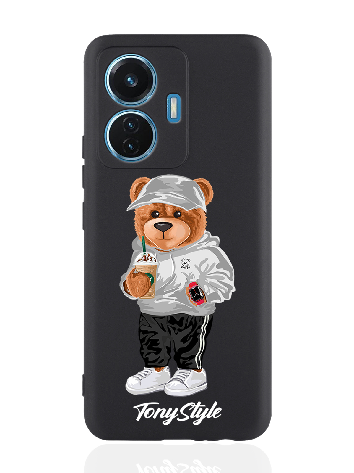 

Чехол Tony Style для Vivo T1/S15e Tony Style с кофе черный, Серый;белый;черный