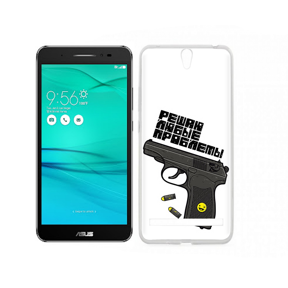 Чехол MyPads Tocco для Asus ZenFone Go (ZB690KG) пистолет против проблем