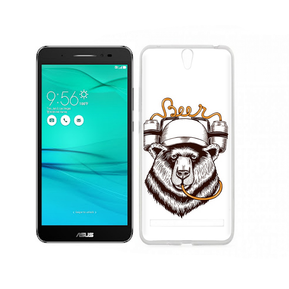 

Чехол MyPads Tocco для Asus ZenFone Go (ZB690KG) пивной медведь, Прозрачный, Tocco